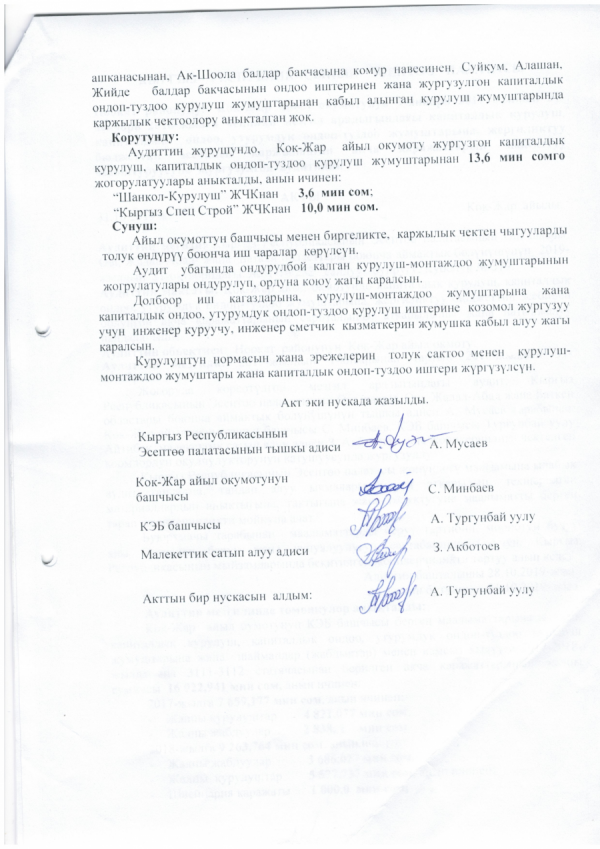 Аудитордук текшерүү жөнүндө.